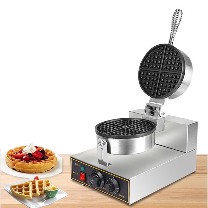Máy làm bánh tổ ong công nghiệp 1200W gia nhiệt kép, chống dính teflon siêu bền
