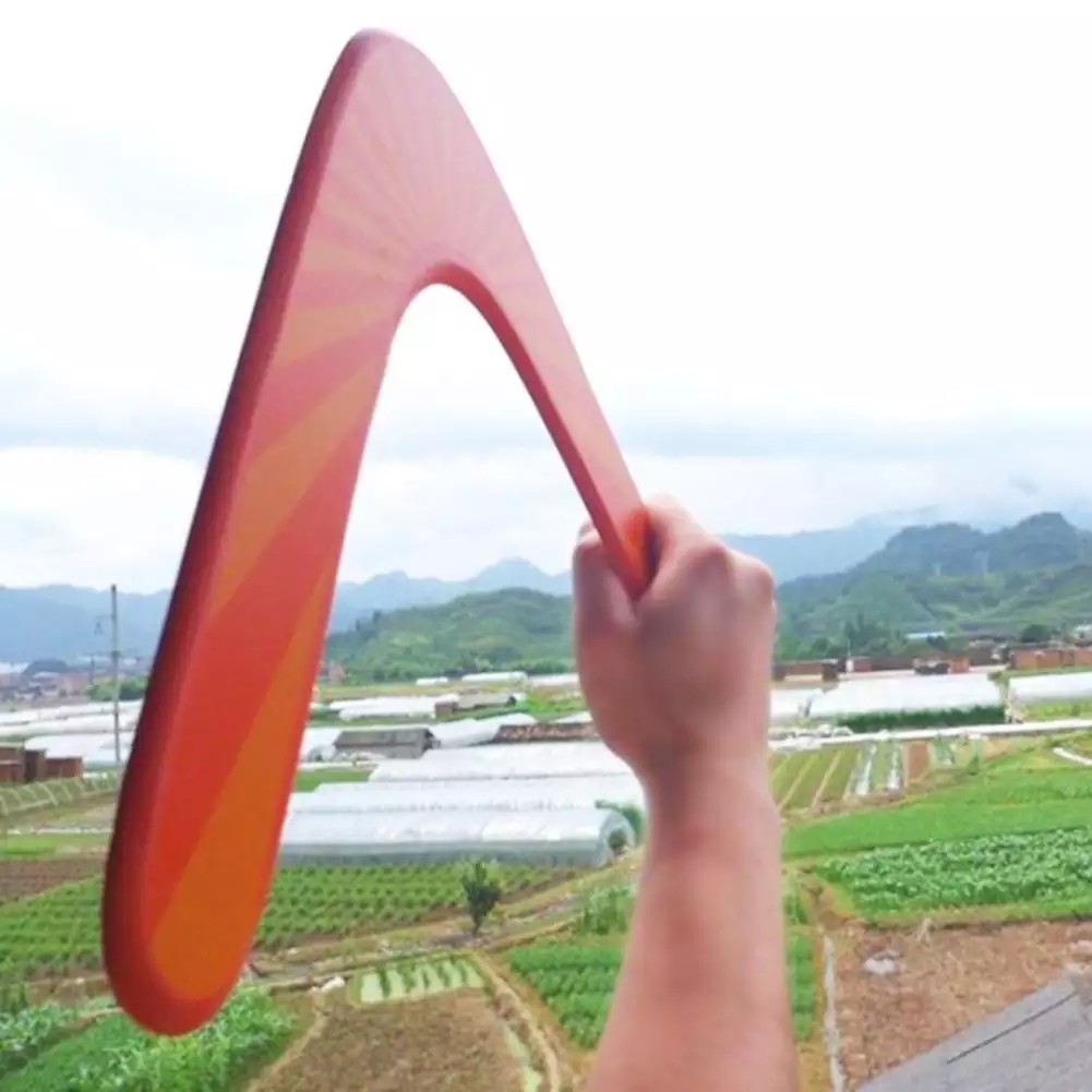 Boomerang Đồ Chơi Ngoài Trời Trò Chơi Ném Gỗ Và Bắt Đĩa Bay Đồ Chơi Trẻ Em Ném Catch - Cam