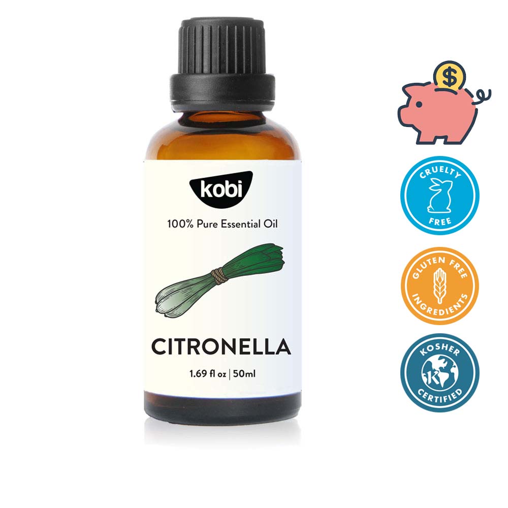 Tinh dầu Sả Java Kobi Citronella essential oil giúp khử mùi, thơm phòng, xua đuổi côn trùng hiệu quả - 50ml