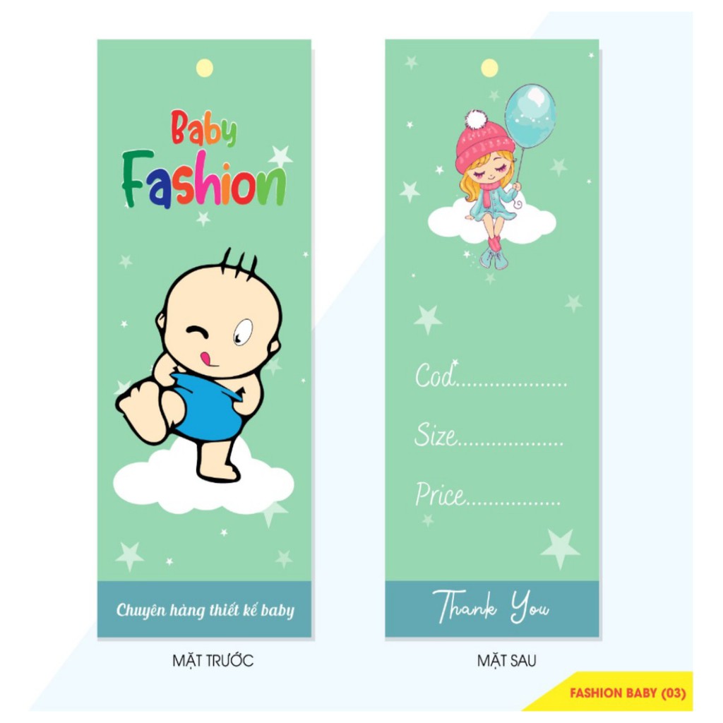 TAG, MAC, NHÃN TREO THỜI TRANG TRẺ EM GIÁ RẺBB