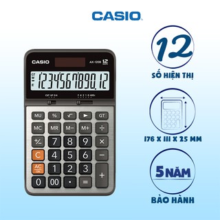 Máy Tính Để Bàn Casio AX-120B (12 Số) Chính Hãng - Phím Nảy Êm, Có Nút GT, MU Cho Kế Toán, Văn Phòng