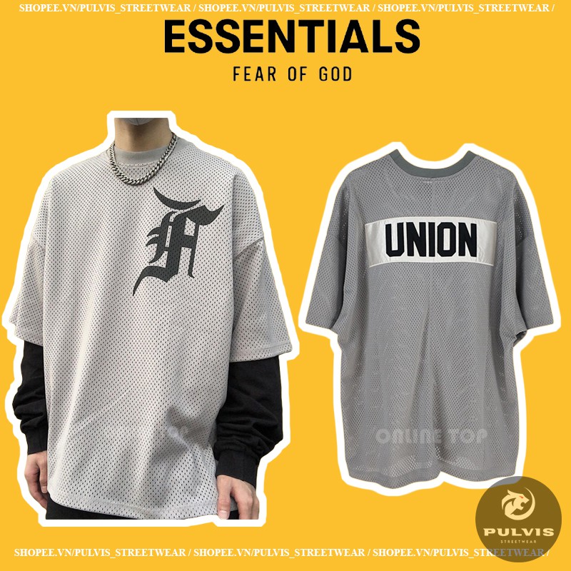 ⚡️[BEST QUALITY] - Áo FEAR OF GOD UNION 5th Mesh Tee Grey, Áo Mesh Tee FOG  Union