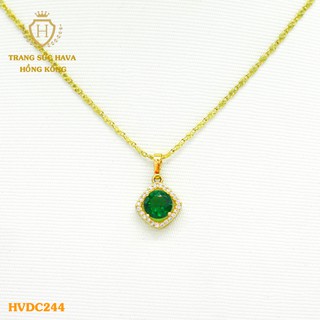 Dây Chuyền, Vòng Cổ Nữ Mặt Đính Đá, Titan Xi Mạ Vàng Non 24k Cao Cấp - Trang Sức Hava Hong Kong