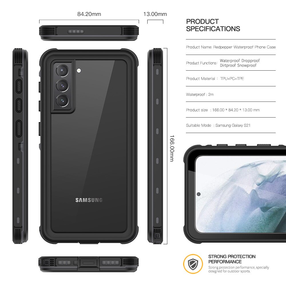 Ốp lưng chống nước S21 Ultra 5G IP68 cho Samsung Galaxy S25 S24 S22 Note 20 S23 Ultra S21 S20 FE A52 A16 Ốp lưng chống nước lặn thể thao 360 Protect S26 Plus Cover