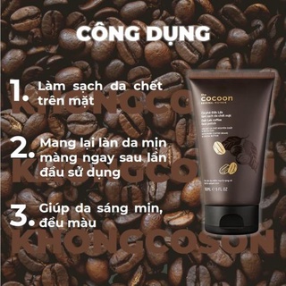 Tẩy da chết mặt cà phê Đắk Lắk Cocoon cho làn da mềm mại & rạng rỡ 150ml