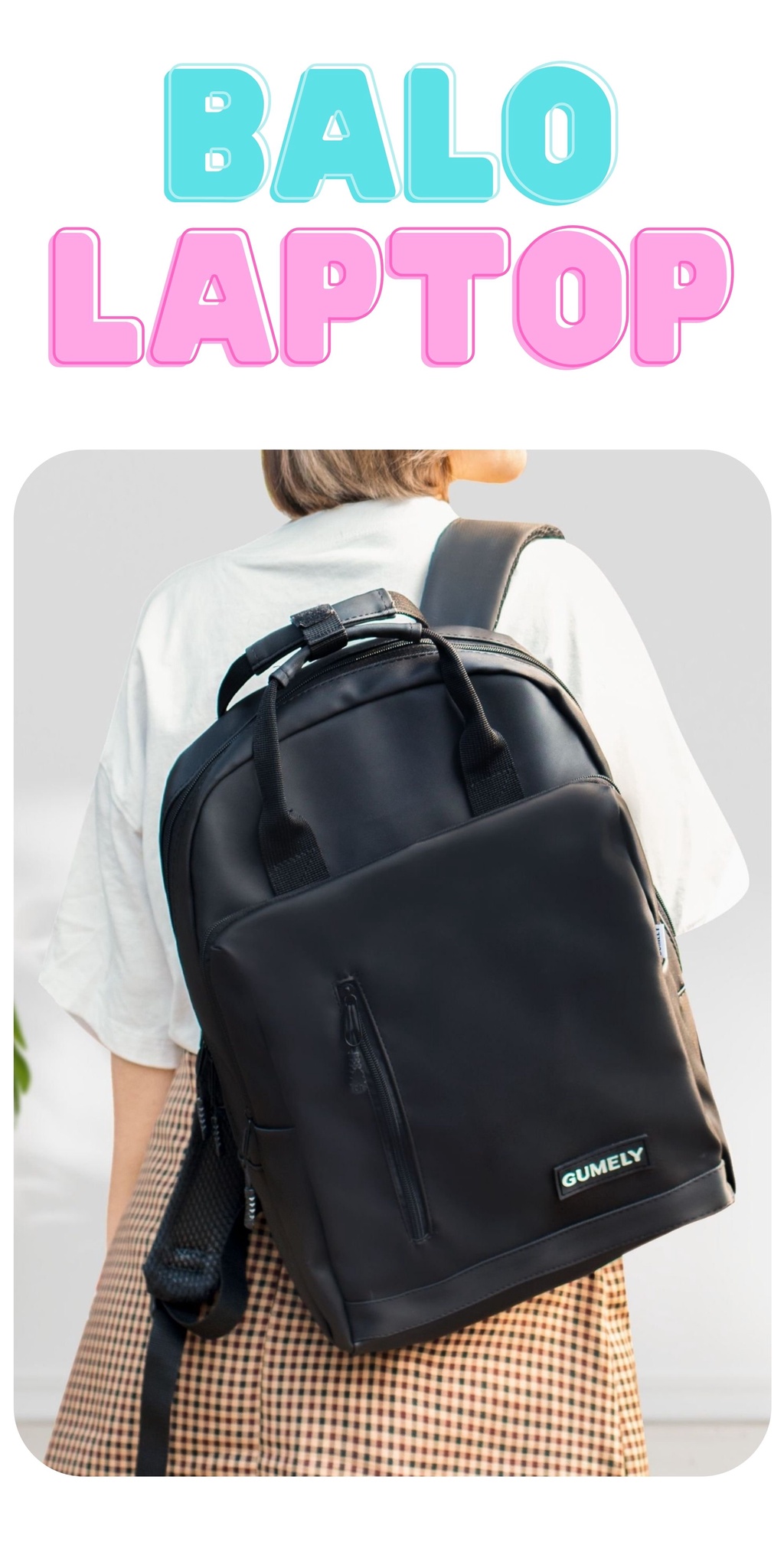 Mô tả Balo nam nữ đẹp gọn nhẹ nhiều ngăn unisex size to để lạptop 14 15.5 inch Gumely GU06 ViAnh Store đi học đi làm - 1