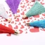 Băng lụa đá tua rua kim loại 20 cái/lốc, đánh dấu trang thủ công, mặt dây chuyền nhỏ polyester