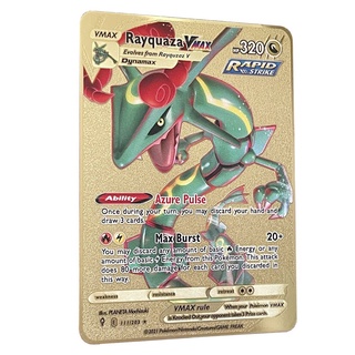 Diy sombra lugia gx 2000 ataque ouro pokemon cartões em inglês ferro metal  cartas pokmo crianças