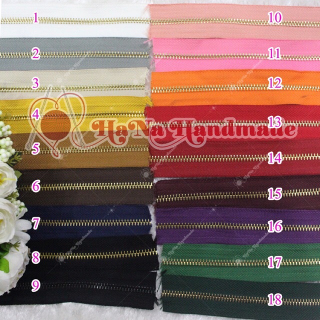 Đoạn Dây Kéo Răng 5( chưa gồm đầu kéo và chặn kéo)