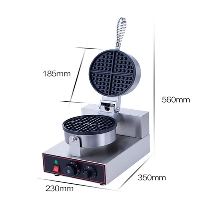 Máy làm bánh tổ ong công nghiệp 1200W gia nhiệt kép, chống dính teflon siêu bền