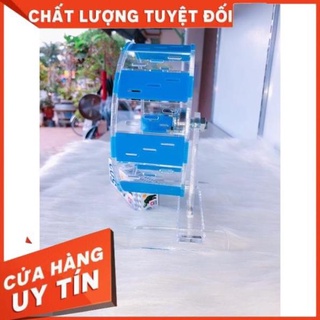 Wheel êm silent  cho hamster, sóc nhỏ 14cm siêu êm, xanh + trong suốt