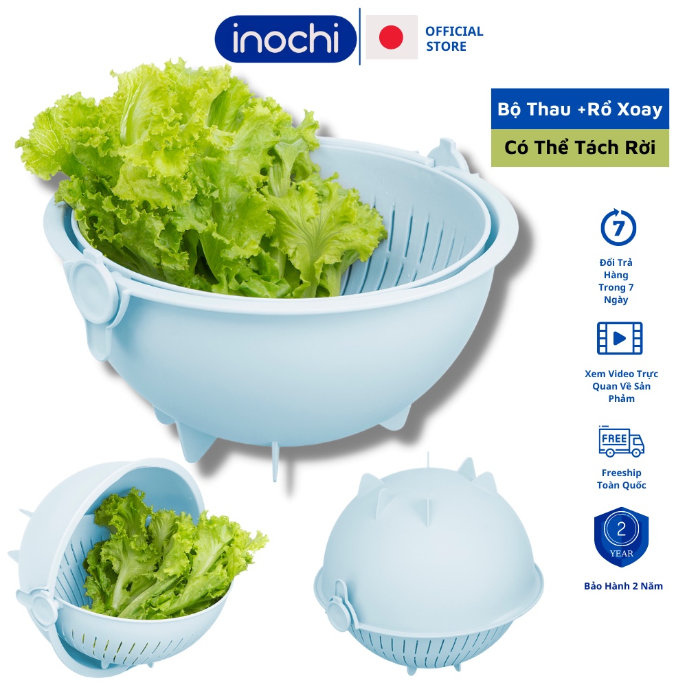 Bộ thau rổ xoay 28cm inochi chính hãng | Shopee Việt Nam