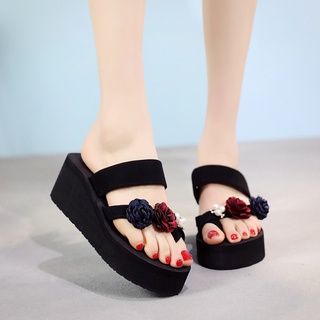 Dép Mùa Hè Nữ Cao Gót Flip-Flops Thời Trang Sinh Viên Nữ Dép Chống Trơn Trượt Nêm Gót