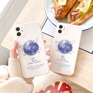Ốp lưng iphone cạnh vuông Moon tím dành cho iphone 6 đến 16promax - E154