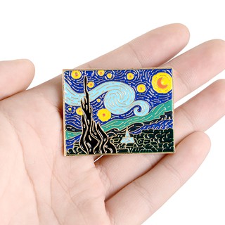 Ghim Cài Áo Họa Tiết Tranh Sơn Dầu Vincent Van Gogh Thời Trang