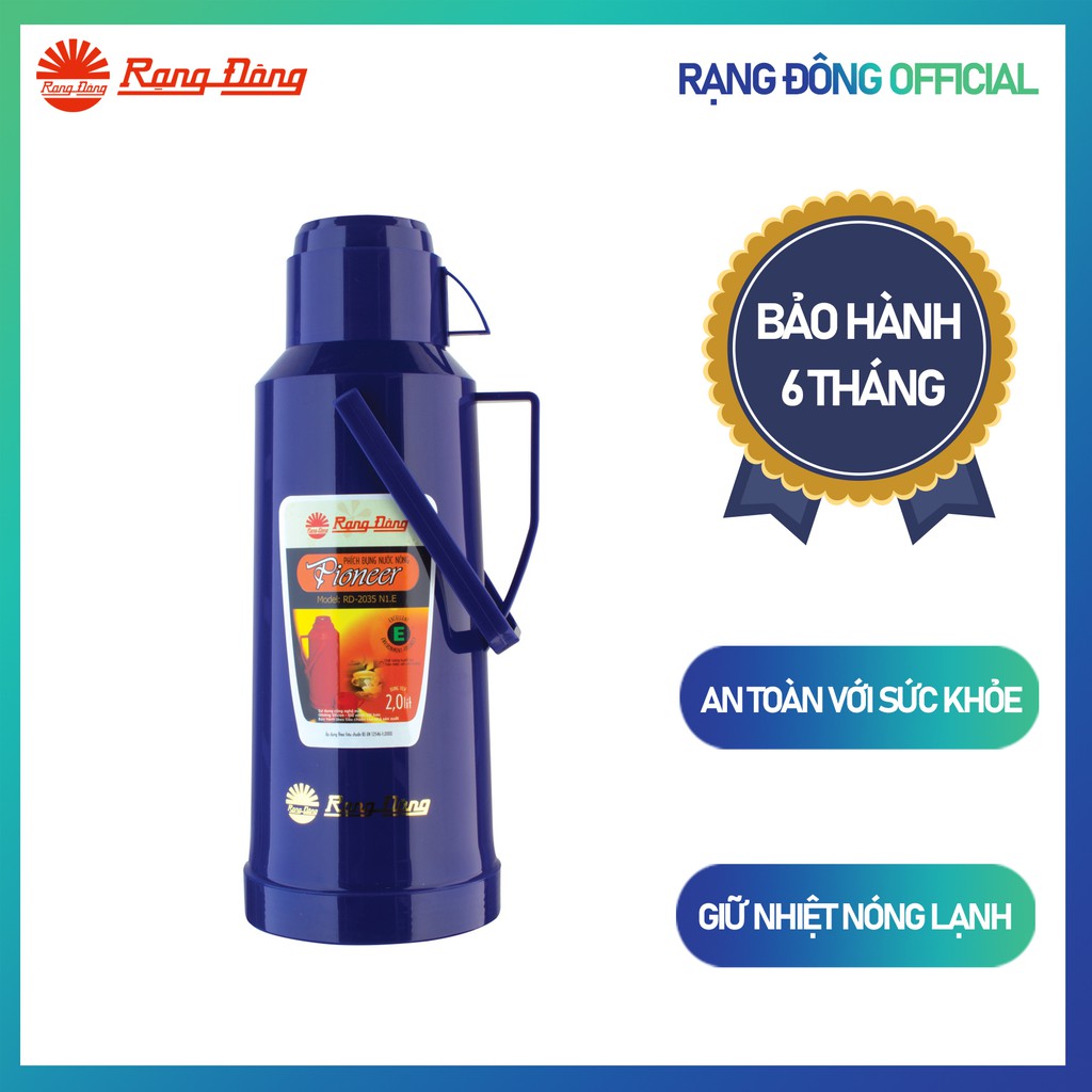 Ảnh Phích Đựng Nước, Phích Giữ Nhiệt 2 Lít Vỏ nhựa RẠNG ĐÔNG Model: RD 2035 N1.E 2