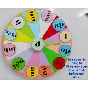 Trọn bộ: vòng dán sẵn gai dính & 5 DẤU THANH & 188 âm vần 8cm dán sẵn gai dính