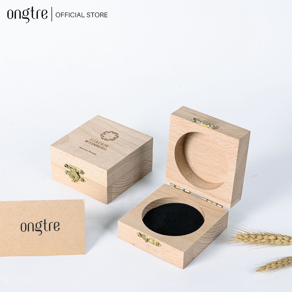 Hộp đựng trang sức ONGTRE hình vuông, hình chữ nhật mini bằng gỗ tiện ích, sang trọng