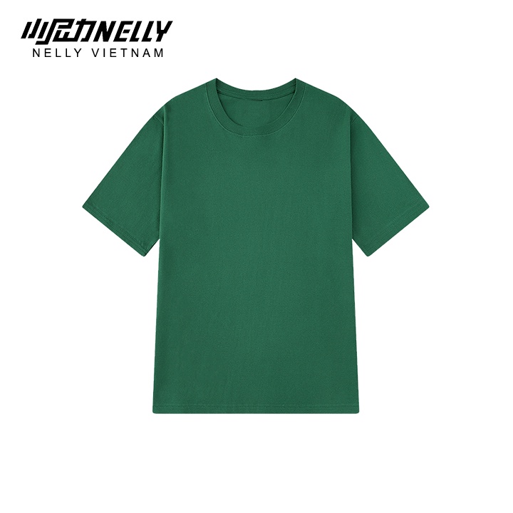 Ảnh Áo thun tay lỡ Unisex Nam Nữ NELLY cotton trơn 3