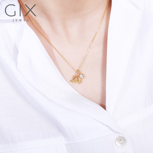 Ảnh Mặt dây chuyền bạc hình con voi khoét trái tim tinh xảo Gix Jewel MDC06 3