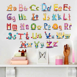 Decal dán tường, tranh dán tường hình bảng chữ cái in và chữ thường cho bé XH6220