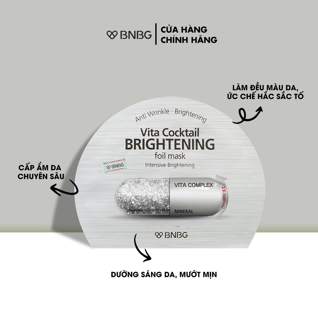 Ảnh Mặt nạ Sáng da BNBG Vita Cocktail Brightening Foil Mask Intensive Whitening 30ml (Miếng lẻ) 4