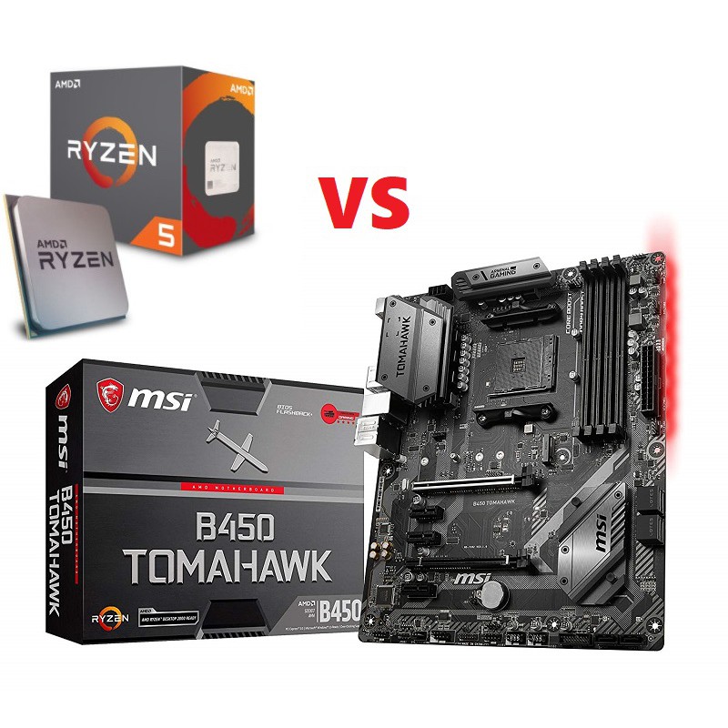 Combo CPU AMD Ryzen 5 2600X va Main MSI B450 Tomahawk
