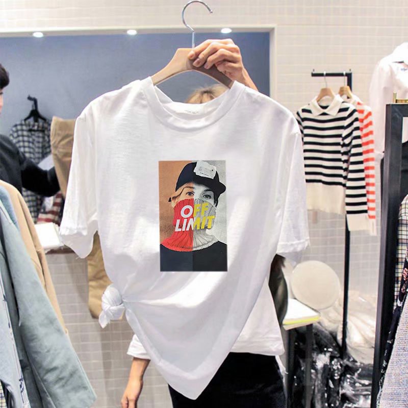 Ảnh Áo Thun In Hoạt Hình Phong Cách Hàn Quốc Thời Trang Mùa Hè Dành Cho Nữ  Áo Thun Tay Ngắn Plus Size Cho Nữ 4