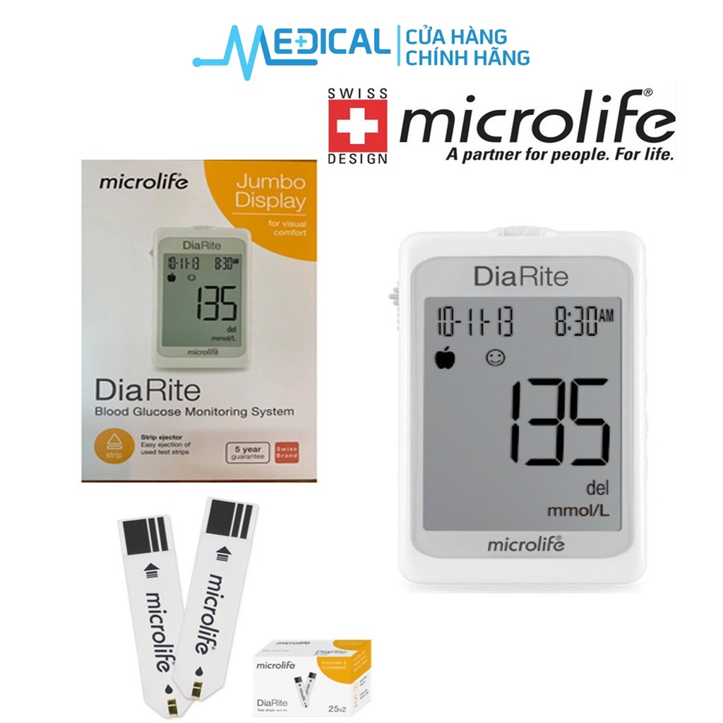 Ảnh Que thử đường huyết MICROLIFE DiaRite BGM Test (50 que ) date xa - MEDICAL 1