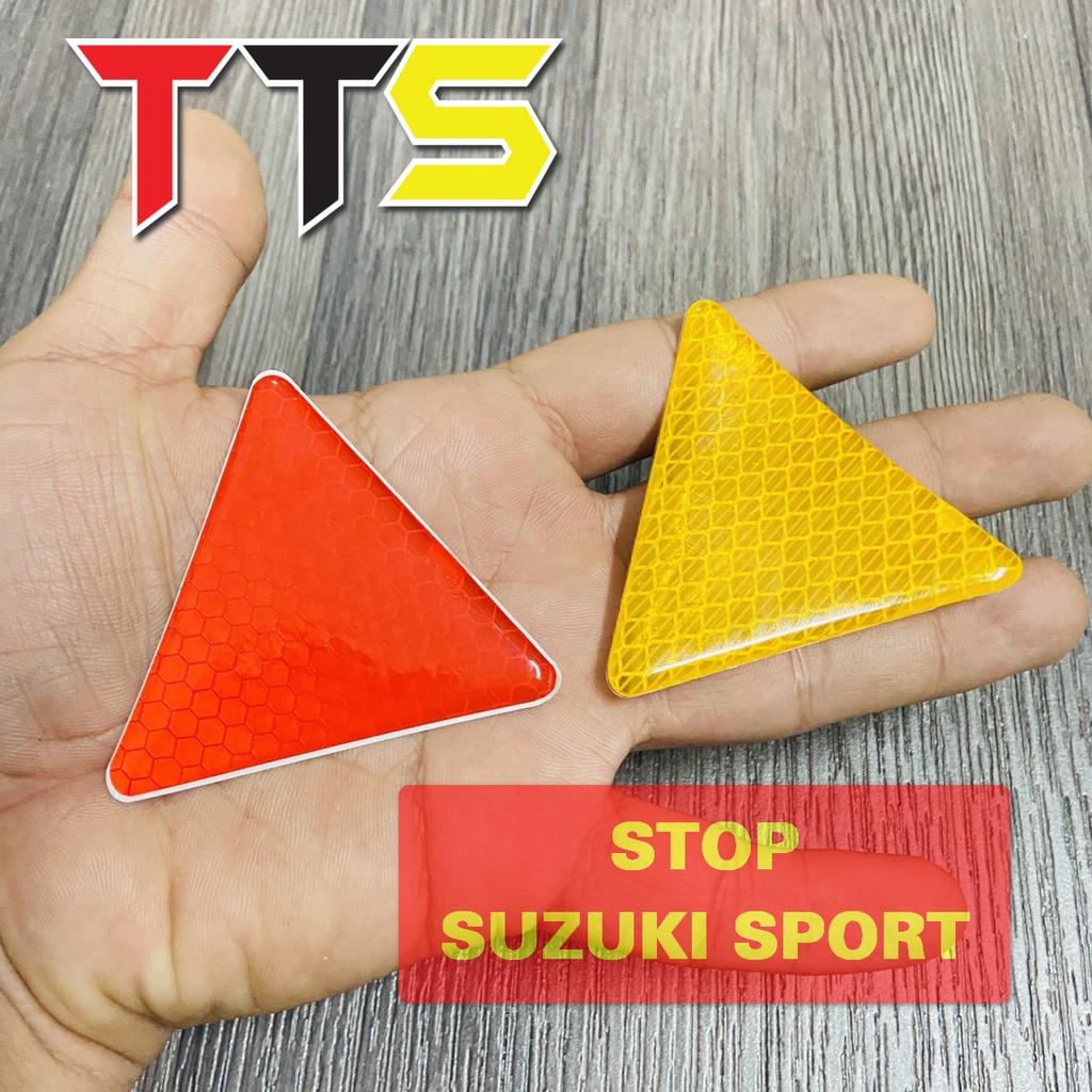 ( SUZUKI SPORT ) Tem logo tam giác phản quang dán đuôi dè phong cách xì ...
