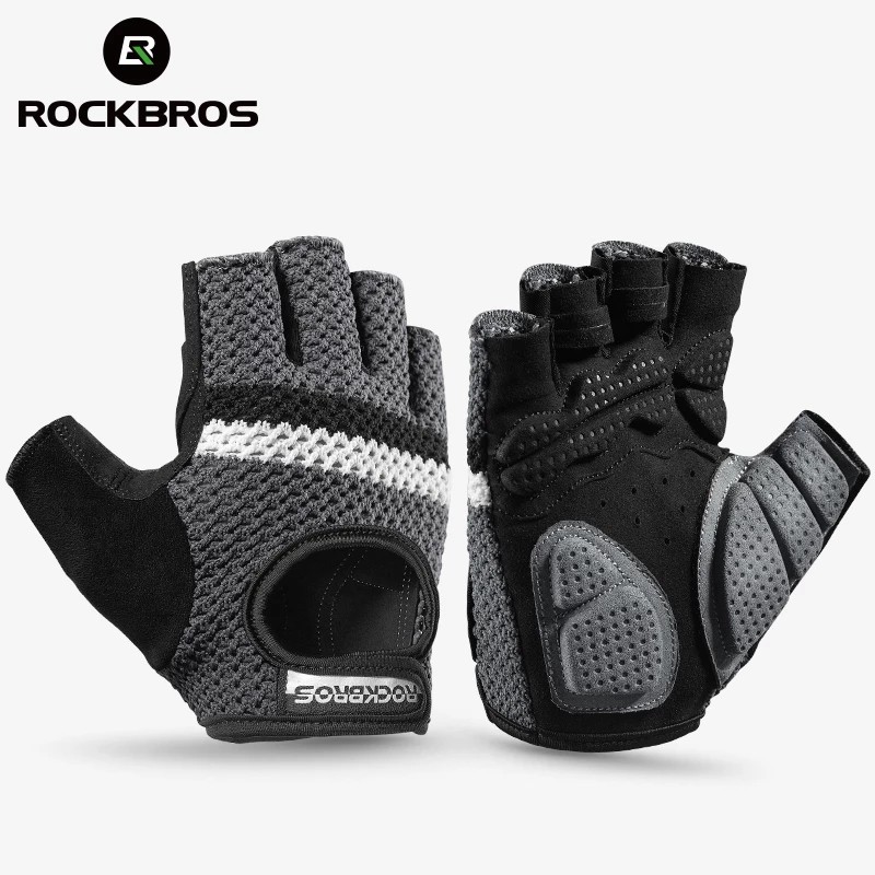 [Mã CLS2403F giảm 30k đơn 150k] ROCKBROS Women Men's Cycling Gloves Fitness Breatahble SBR Shockproof Fingerless