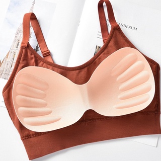 Áo lót bra nữ 2 dây tập gym thể thao có đệm mút ngực chất cotton thoáng mát DEVARI B1182