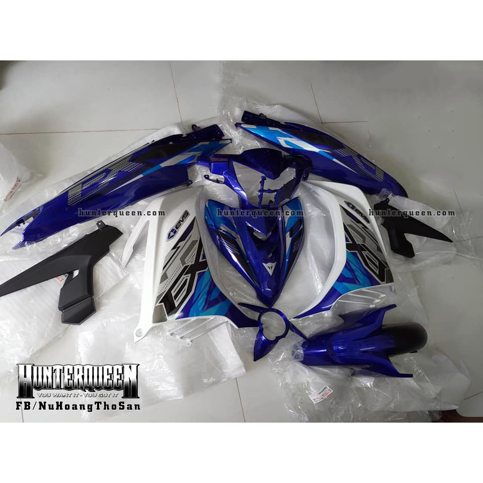 Tem rời Exciter 2011 - Chữ EX trắng xanh GP  - Tùy chỉnh theo yêu cầu - Tem chế Exciter 135
