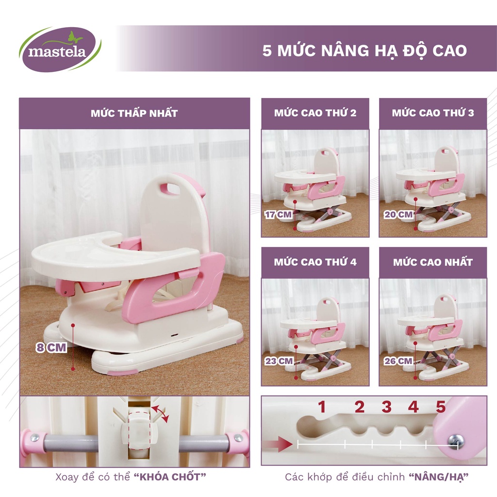 Mô tả Ghế Ngồi Ăn Dặm Cho Bé Nâng Hạ Độ Cao Mastela 7110 - 7112 - Hàng Chính Hãng - Bảo Hành 12 Tháng - 3