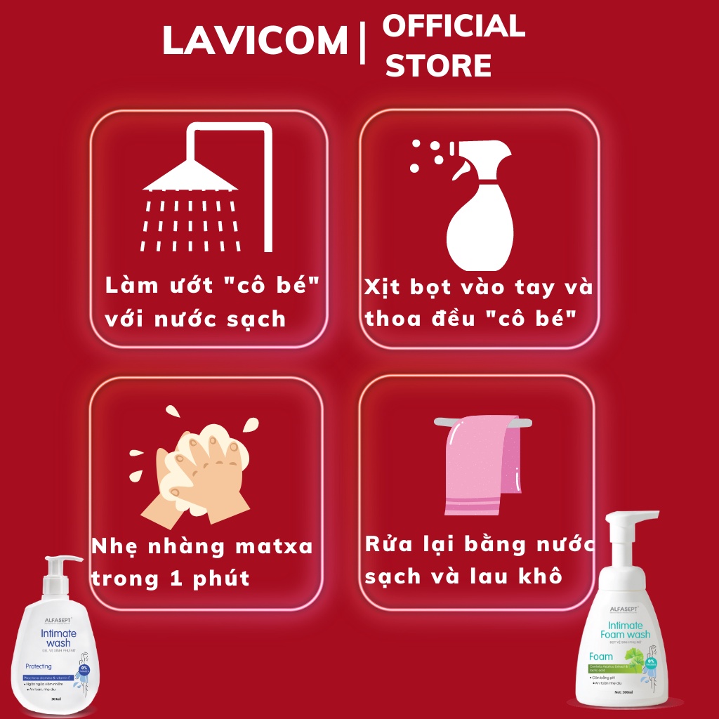 Mô tả Dung dịch vệ sinh phụ nữ ALFASEPT INTIMATE WASH Protecting 300ml - Chiết xuất vitamin E ngăn nấm dưỡng ẩm trẻ hóa làn da - 4