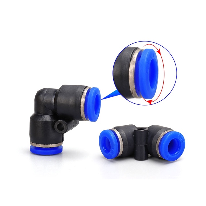 50 cái co nối nhanh góc ống 8mm