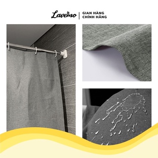Rèm Phòng Tắm Cao Cấp Cản Sáng Vải Polyester Xám Trơn LAVEMO Chống Thấm Nước LA1401