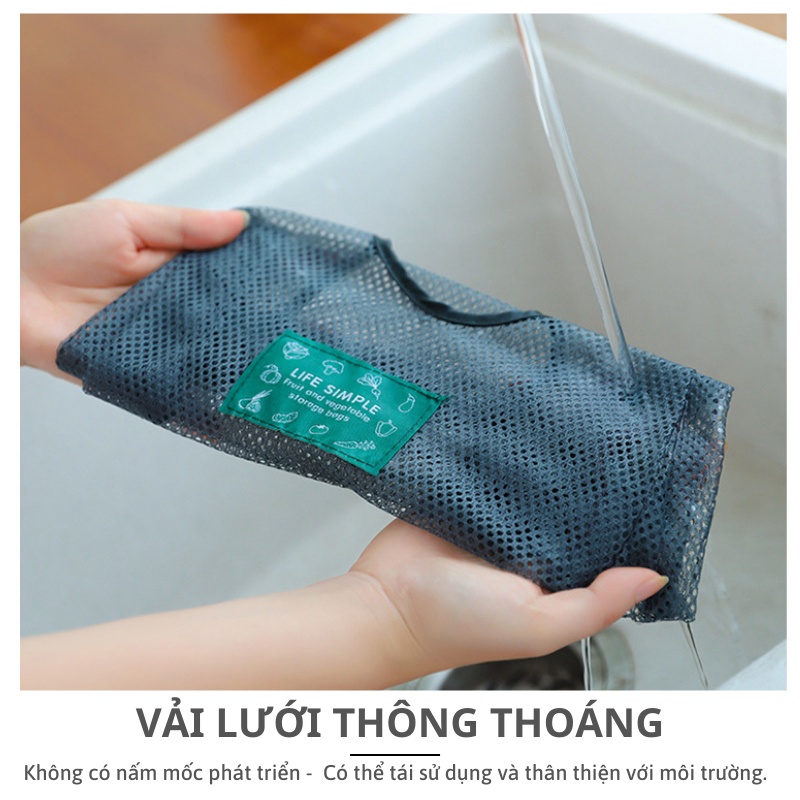 Túi Lưới Treo Đựng Hành Tỏi Rau Củ KOOBEE – Dùng Trong Bếp Hoặc Đi Chợ, Tái Sử Dụng, Thân Thiện Môi Trường (CSNC12)