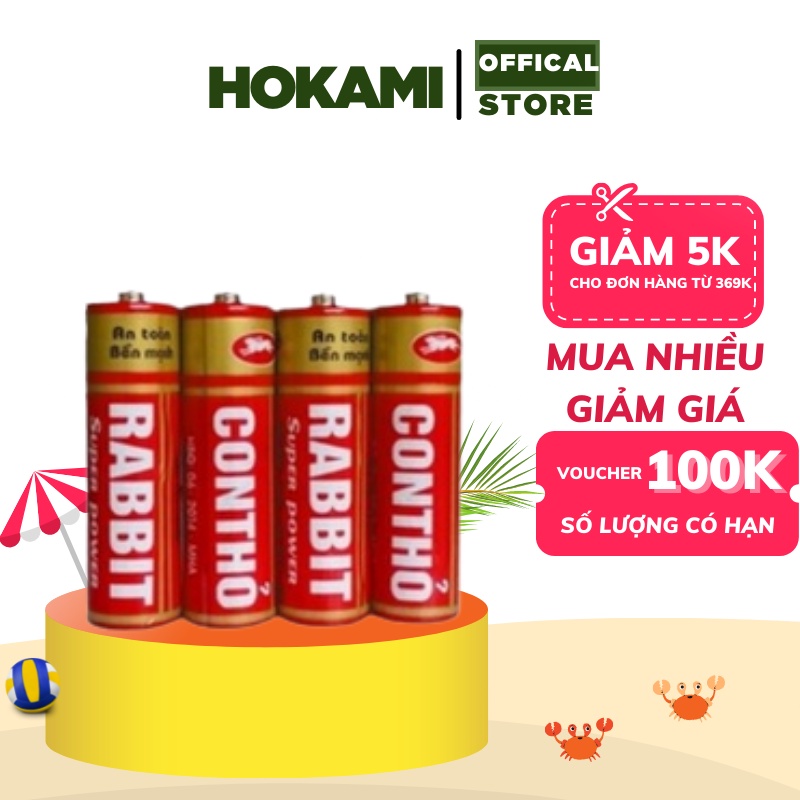 Pin con thỏ( 4 viên) - HOKAMI STORE | Shopee Việt Nam