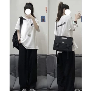 Set bộ áo thun tay lỡ mix quần xuông trơn - linastore