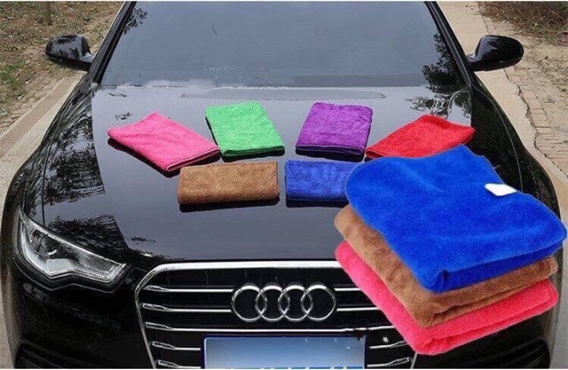 Khăn Lau Xe Ô Tô, Khăn Rửa Xe Ô Tô Microfiber, siêu mềm, khăn nâu 35x75