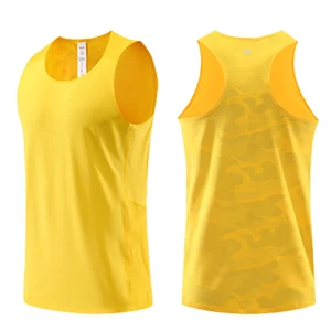 Điền kinh Tank Top Nam Chạy Singlet Nhanh Khô Top Không Tay Singlet Co Giãn Thể Thao Chạy Bộ Tập Gym