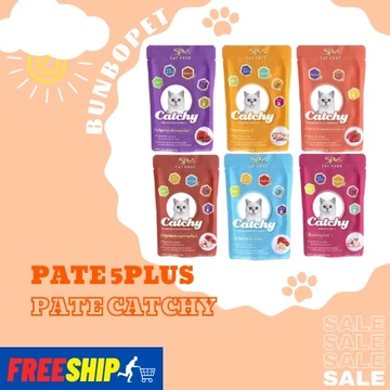 [Mã PET20K giảm 20K đơn 250K] Pate Cho Mèo 5Plus Catchy Premium Cat Food Gói 70g - Pate Catchy Cho Mèo