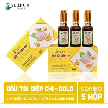 [SIÊU TIẾT KIỆM - QUÀ TẶNG KHỦNG] COMBO 5 HỘP DẦU TỎI DIỆP CHI GOLD