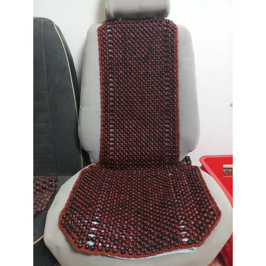 Lót ghế gỗ ô tô hạt gỗ Hương Nâu cao cấp có đan viền cao cấp nhất