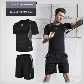 Bộ đồ thể thao nam chuyên tập Gym, chạy bộ vải thun lạnh co dãn 4 chiều thấm hút mồ hôi Top Menswear 006