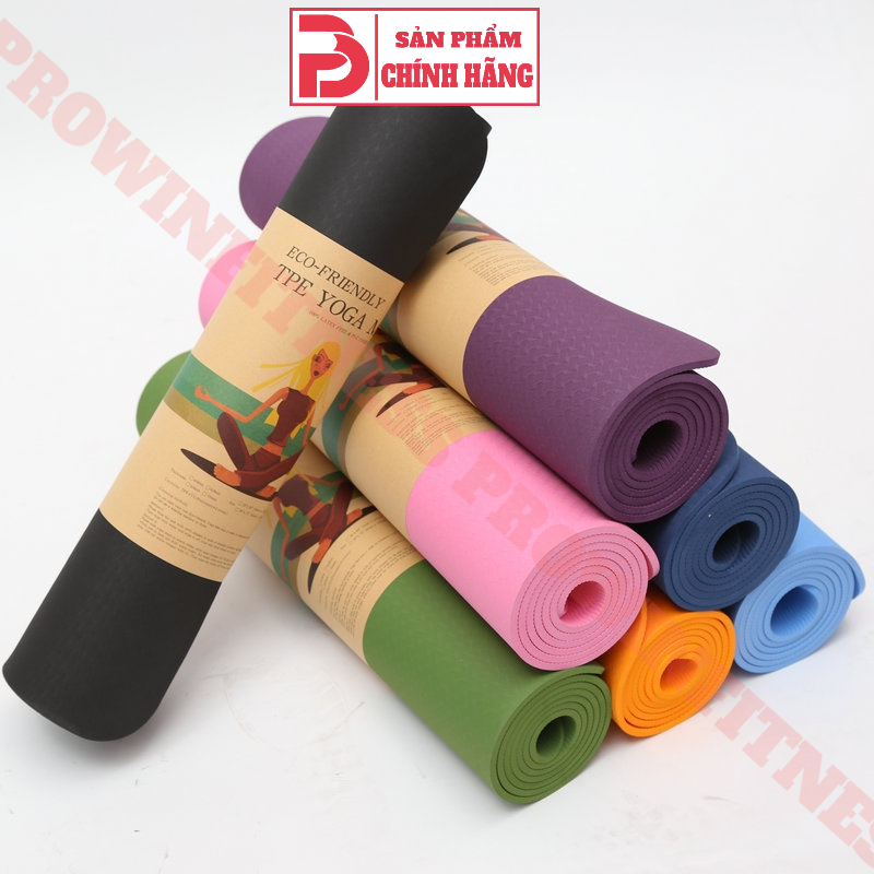 Ảnh Thảm 0.8cm định tuyến cao cấp tập Yoga, gym, thể dục thể thao, chất liệu cao su non Prowin fitness 1