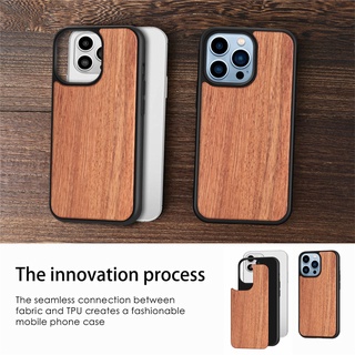 Ốp Điện Thoại Gỗ Tự Nhiên Khung TPU Cho iPhone 14 13 12 11 Pro Max 12 13 Mini