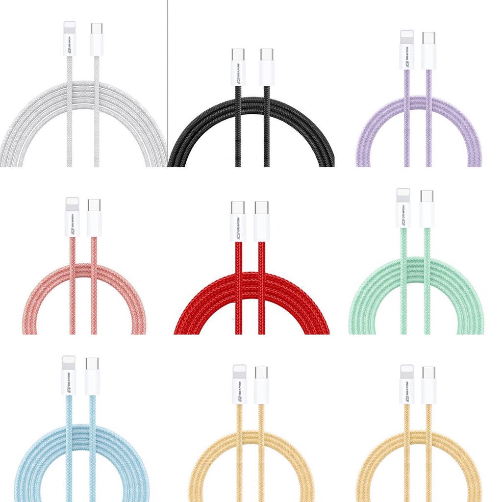 Cáp sạc dây dù DRAPOW 20W CZ07 IP chân Type C to L sạc nhanh PD & Cáp C