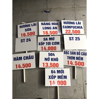 Bảng gạo kích thước 20*30 có cây cắm sẵn, dán keo mặt sau rất chắc chắn 90.000/1 bảng